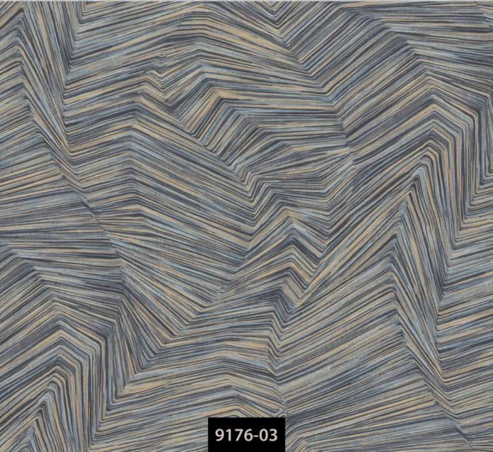 Valerian 9176-03 Mavi & Antrasit Geometrik İthal Duvar 