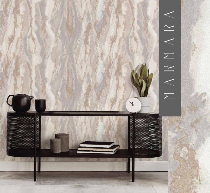 Valerian 9184-24 Gri & Vizon Mermer Desenli İthal Duvar